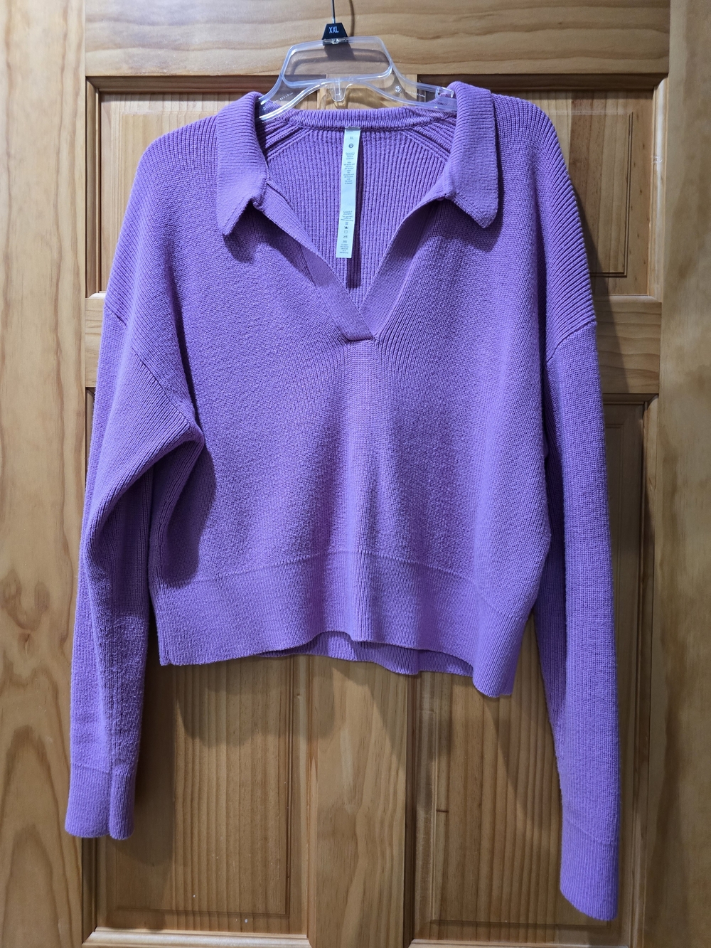 lululemon athletica Open V-Neck Collared Knit Sweater
